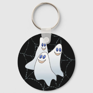 3 SPOOKS on a SPIDER WEB by SHARON SHARPE Key Ring