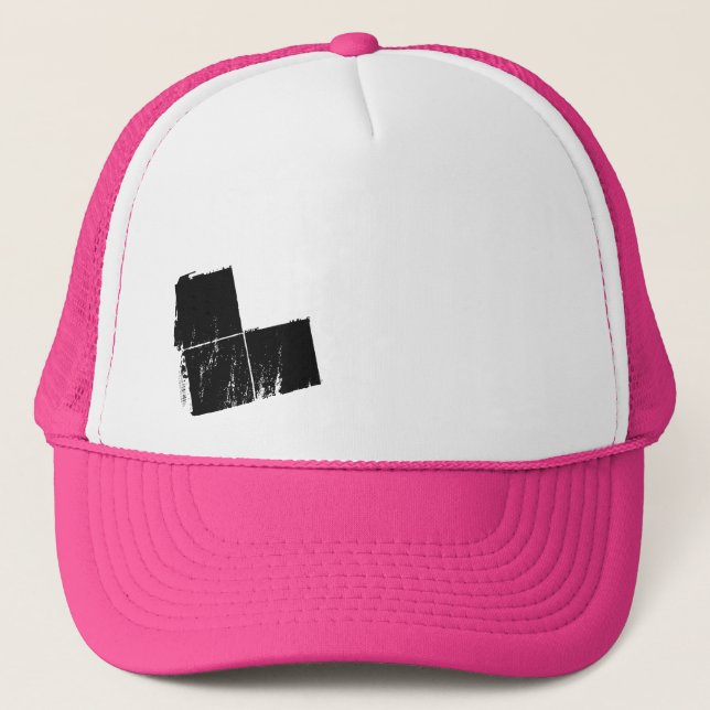 3 Sqr. Pink Trucker Hat (Front)