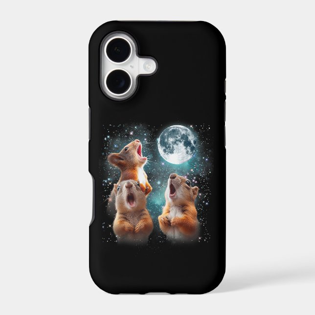 3 Squirrel Moon Howling Squirrel Head Funny (Back)