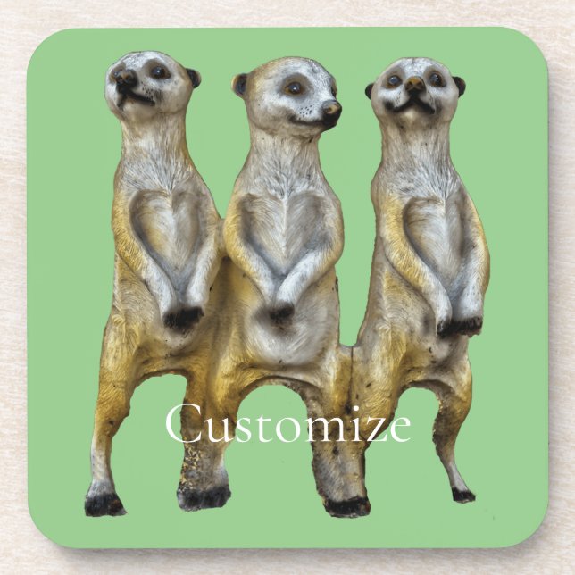 3 Standing Meerkats Thunder_Cove  Coaster (Front)