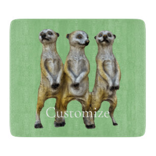 3 Standing Meerkats Thunder_Cove  Cutting Board