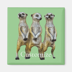 3 Standing Meerkats Thunder_Cove  Magnet