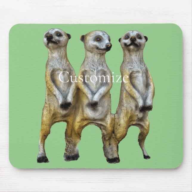 3 Standing Meerkats Thunder_Cove  Mouse Pad (Front)
