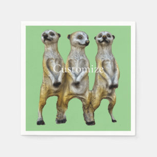 3 Standing Meerkats Thunder_Cove Napkin