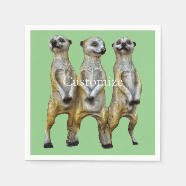 3 Standing Meerkats Thunder_Cove  Napkin (Front)
