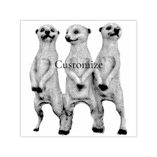3 Standing Meerkats Thunder_Cove  Self-inking Stamp