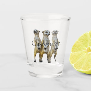 3 Standing Meerkats Thunder_Cove  Shot Glass