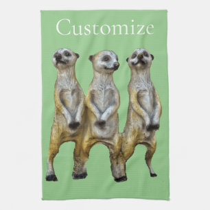 3 Standing Meerkats Thunder_Cove  Tea Towel