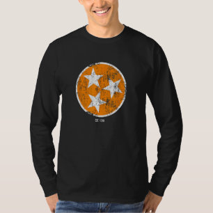 3 Star TN Flag Orange & White Tennessee State Flag T-Shirt