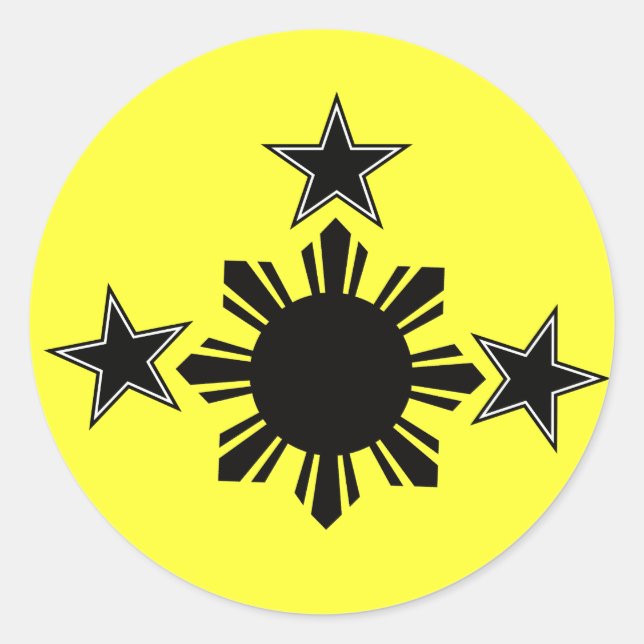 3 Stars and A Sun Classic Round Sticker (Front)