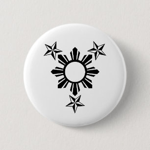 3 Stars and Sun 6 Cm Round Badge