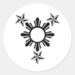 3 Stars and Sun Classic Round Sticker