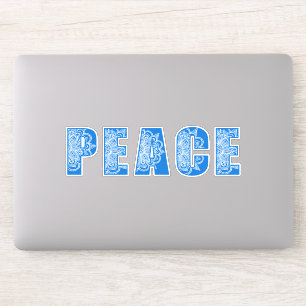 3 stickers of Mandala Flower Peace Typography