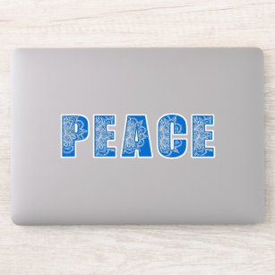 3 stickers of Mandala Flower Peace Typography