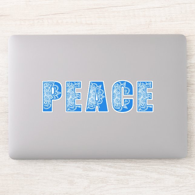 3 stickers of Mandala Flower Peace Typography (Computer)
