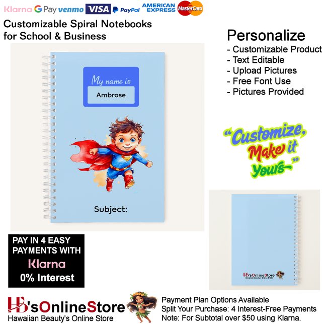 3 Super Hero Kids Boy Writing Supplies Students  Notebook (3 Super Hero Kids Boy Writing Supplies Students Notebook.)