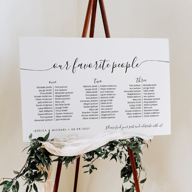 3 Tables Elegant Our Favourite People Seating Char Poster (Creator Uploaded)
