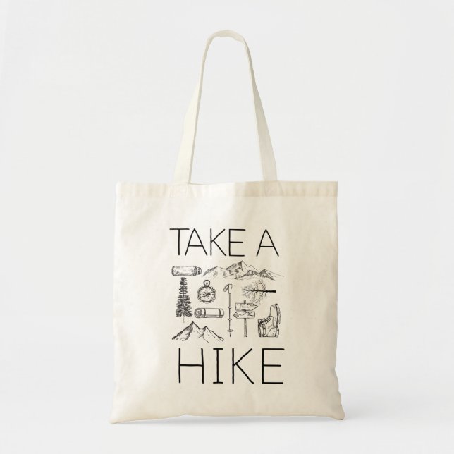 3 take a hike tote bag (Front)