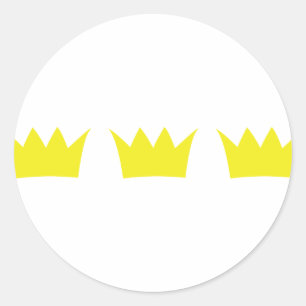 3 three king crowns classic round sticker