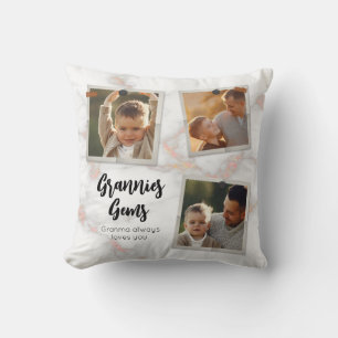 3 Three Photo Modern Elegant Collage Family Love Cushion
