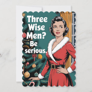 3 Three Wise Men Be Serious Christmas Xmas Invitation