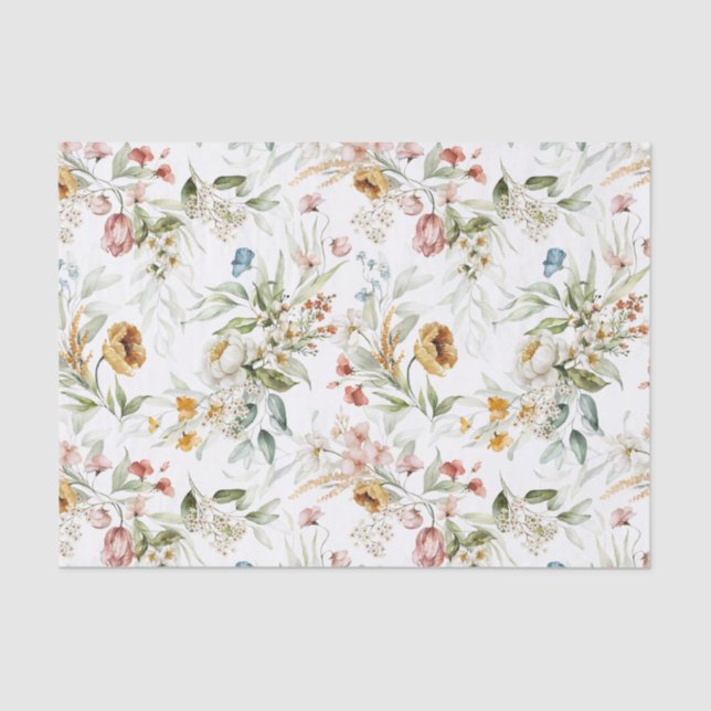 3 Tissue Paper, 1600s Dutch Still Life Floral Art Paper (Front)