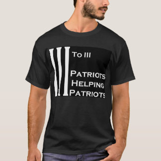 3 to 3 Patriots Helping Patriots Black borderless T-Shirt