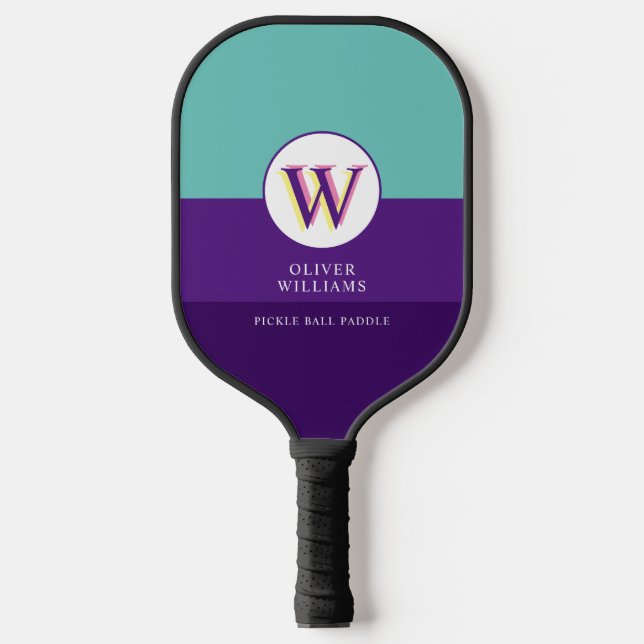 3-tone Purple Pickleball Paddle with Name (Front)