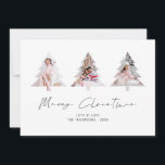 3 Tree Shape Photos 2026 Calendar Merry Christmas Holiday Card<br><div class="desc">3 Tree Shape Photos 2026 Calendar Merry Christmas. Available digitally and printed. Merry Christmas is in a stylish set script. Easily replace the sample three images with your own and personalise with your names on the front and happy new year greeting on the back. A handy 2026 calendar is on...</div>