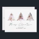3 Tree Shape Photos 2026 Calendar Merry Christmas Holiday Card<br><div class="desc">3 Tree Shape Photos 2026 Calendar Merry Christmas. Available digitally and printed. Merry Christmas is in a stylish set script. Easily replace the sample three images with your own and personalise with your names on the front and happy new year greeting on the back. A handy 2026 calendar is on...</div>