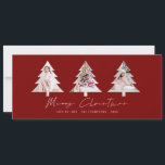 3 Tree Shape Photos Burgundy Merry Christmas Holiday Card<br><div class="desc">Minimalist 3 Tree Shape Photos Burgundy Merry Christmas. Available digitally and printed. Merry Christmas is in a stylish set script. Easily replace the sample three images with your own and personalise with your names on the front.</div>
