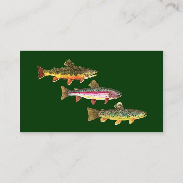 3 Trout for Fly Fishing Fishermen and Fisherwomen Business Card (Front)