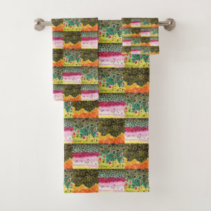 3 Trout Skins from Paintings Bath Towel Set