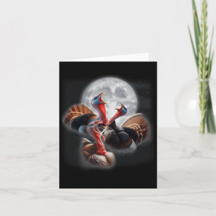 3 Turkeys Howling At The Moon Funny Turkey Hunting Card