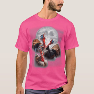 3 Turkeys Howling At The Moon Funny Turkey Hunting T-Shirt