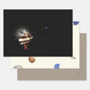 3 unique butterfly seashell beach Christmas Wrapping Paper Sheet