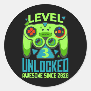3 Unlocked Awesome 2020 Video Game 3rd Birthday Bo Classic Round Sticker