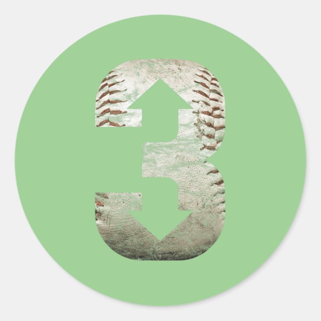 3 Up 3 Down  Three Up Three Down Baseball  Classic Round Sticker (Front)