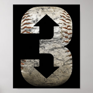 3 Up 3 Down  Three Up Three Down Baseball  Poster