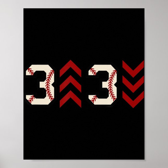 3 up 3 down  Three Up Three Down Baseball Softball Poster (Front)