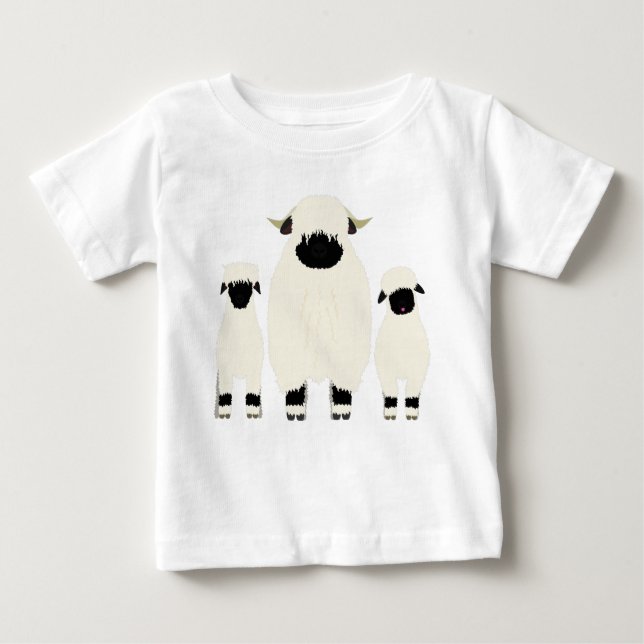 3 Valais Black Nose Sheep Baby T-Shirt (Front)