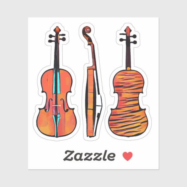 3 violins Original musical Instruments Pop Art (Sheet)