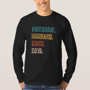 3 Wedding Aniversary For Him Awesome Husband Sinc T-Shirt