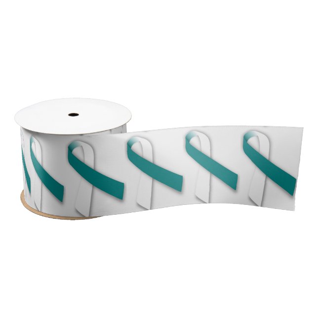 3" Wide Satin Cervical Cancer Awareness Ribbon Satin Ribbon (Spool)