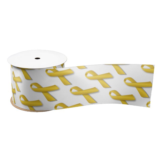 3" Wide Satin Childhood Cancer Awareness Ribbon Satin Ribbon (Spool)