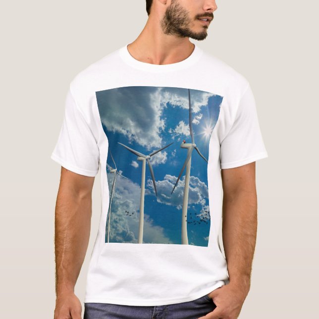 3 Wind Turbines T-Shirt (Front)