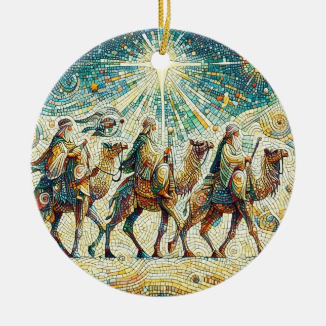 3 Wise men Ceramic Ornament (Front)