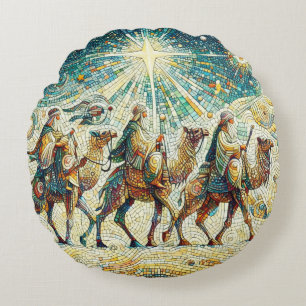 3 Wise men Round Cushion