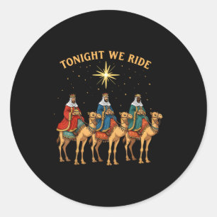 3 Wise Men Tonight We Ride Christmas Classic Round Sticker