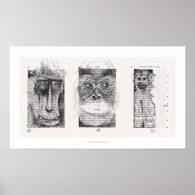 3 Wise Monkeys Chinese New Year Zodiac Poster (Front)